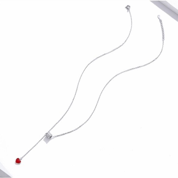 925 Sterling Silver Pendant Heart Necklace - Picture 4 of 5